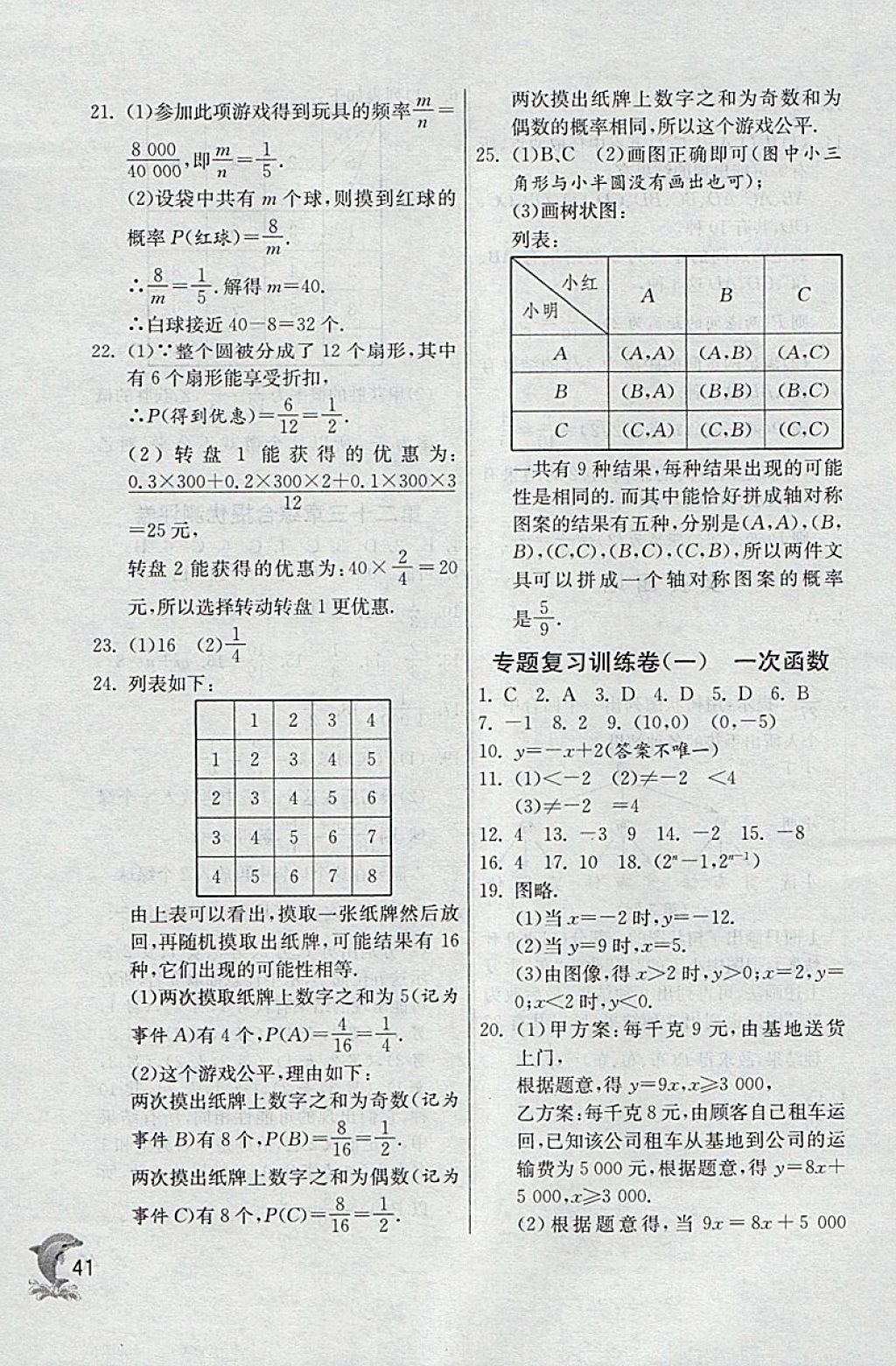 2018年實(shí)驗(yàn)班提優(yōu)訓(xùn)練八年級(jí)數(shù)學(xué)下冊滬教版上海地區(qū)專用 參考答案第41頁