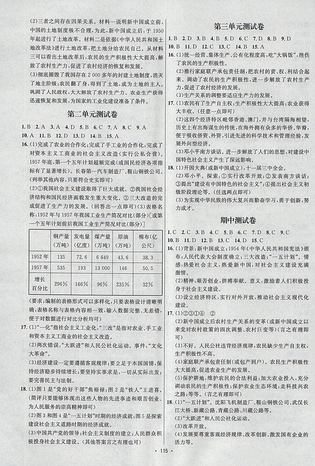 2018年優學名師名題八年級歷史下冊人教版 參考答案第7頁