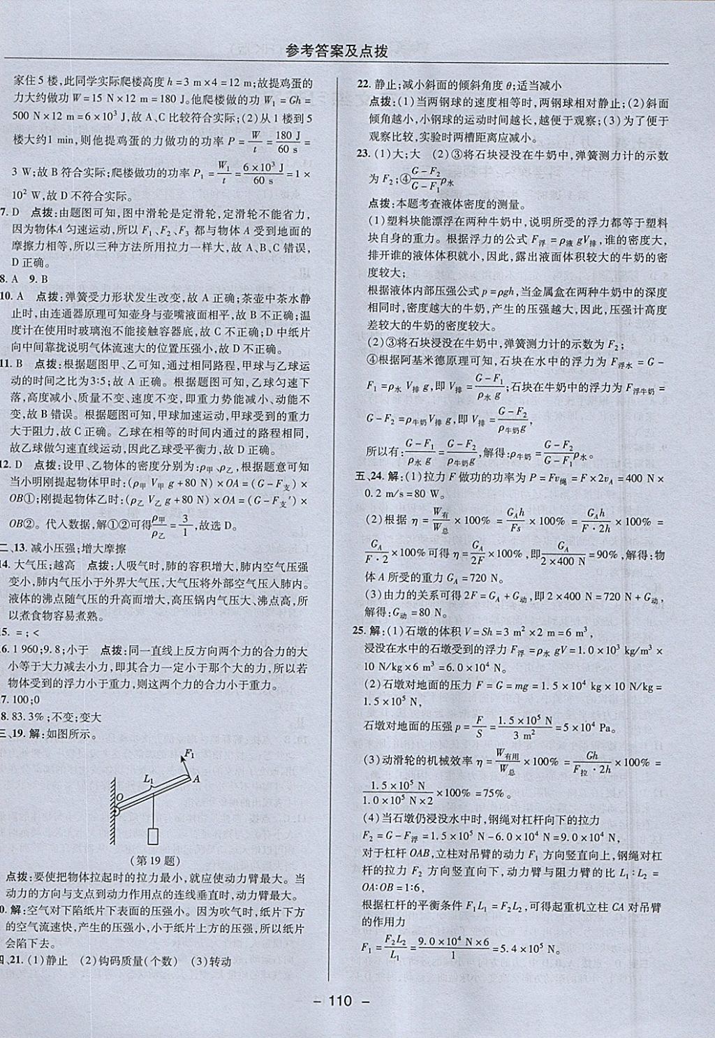 2018年綜合應(yīng)用創(chuàng)新題典中點(diǎn)八年級(jí)物理下冊(cè)滬科版 參考答案第6頁(yè)