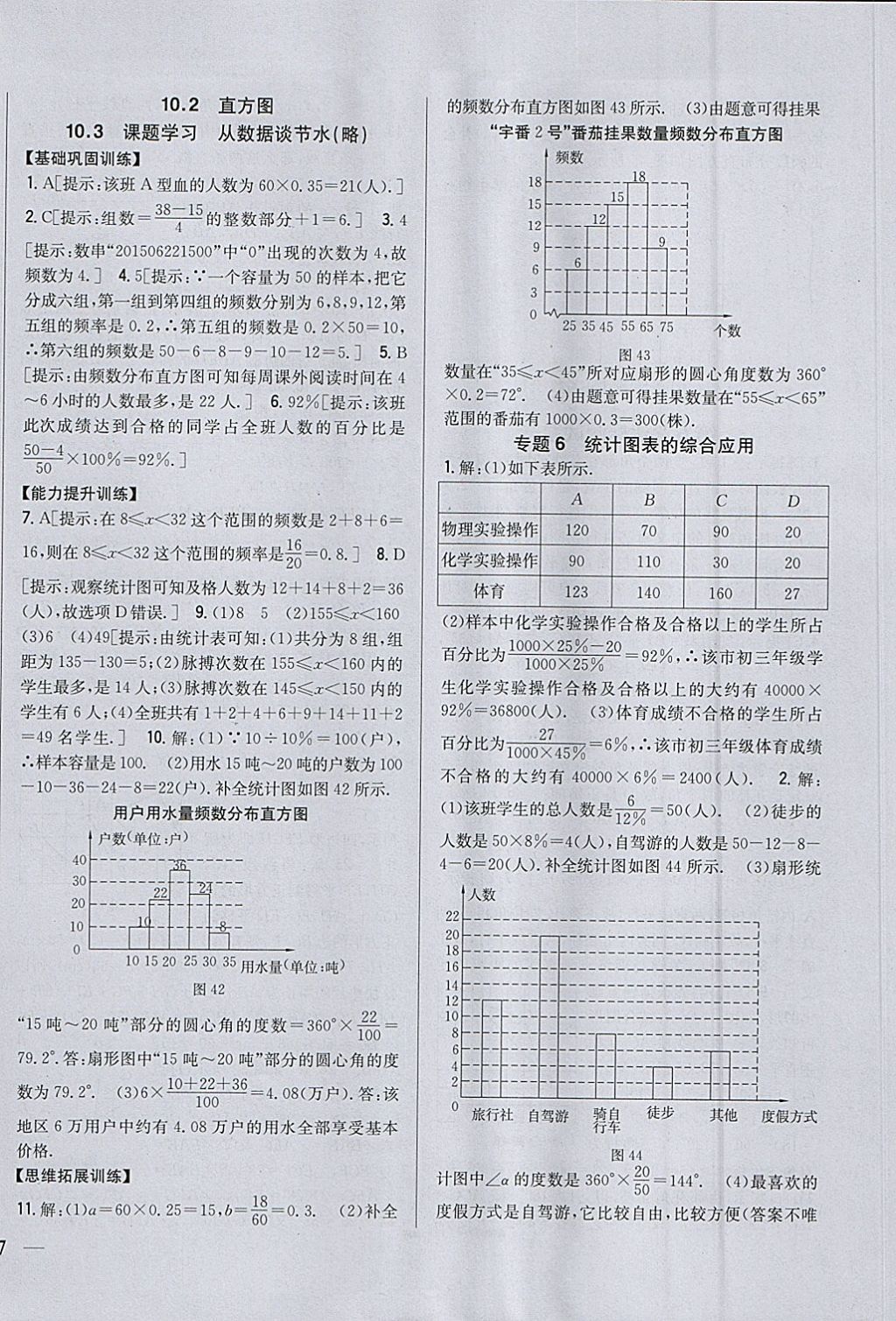 2018年全科王同步课时练习七年级数学下册人教版 参考答案第22页