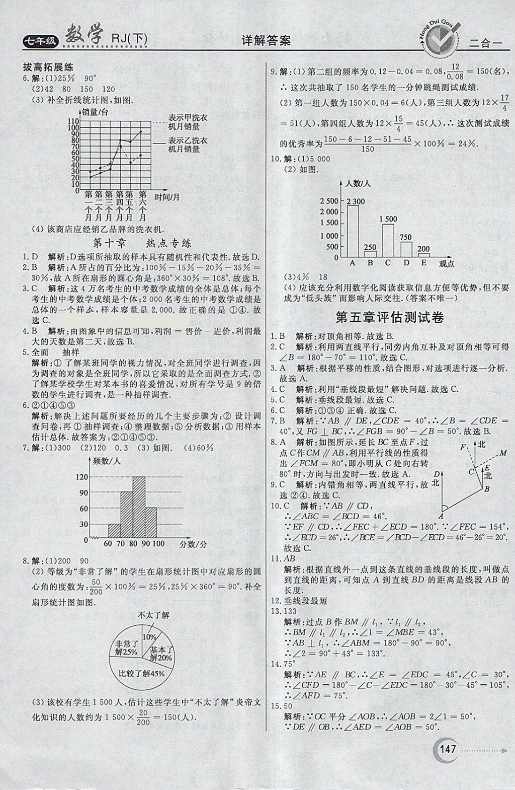 2018年紅對(duì)勾45分鐘作業(yè)與單元評(píng)估七年級(jí)數(shù)學(xué)下冊(cè)人教版 參考答案第31頁