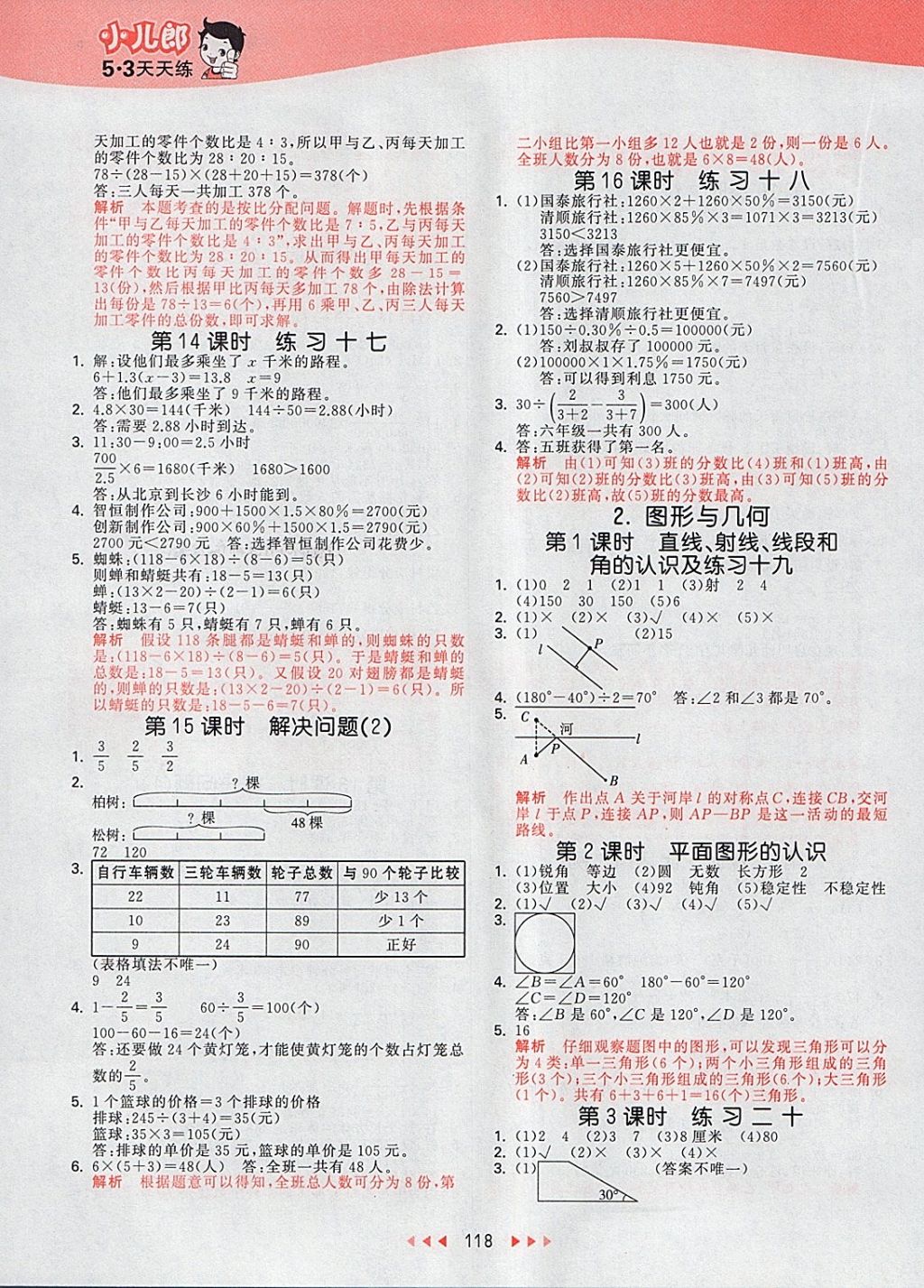 2018年53天天練小學(xué)數(shù)學(xué)六年級(jí)下冊(cè)北京版 參考答案第10頁(yè)