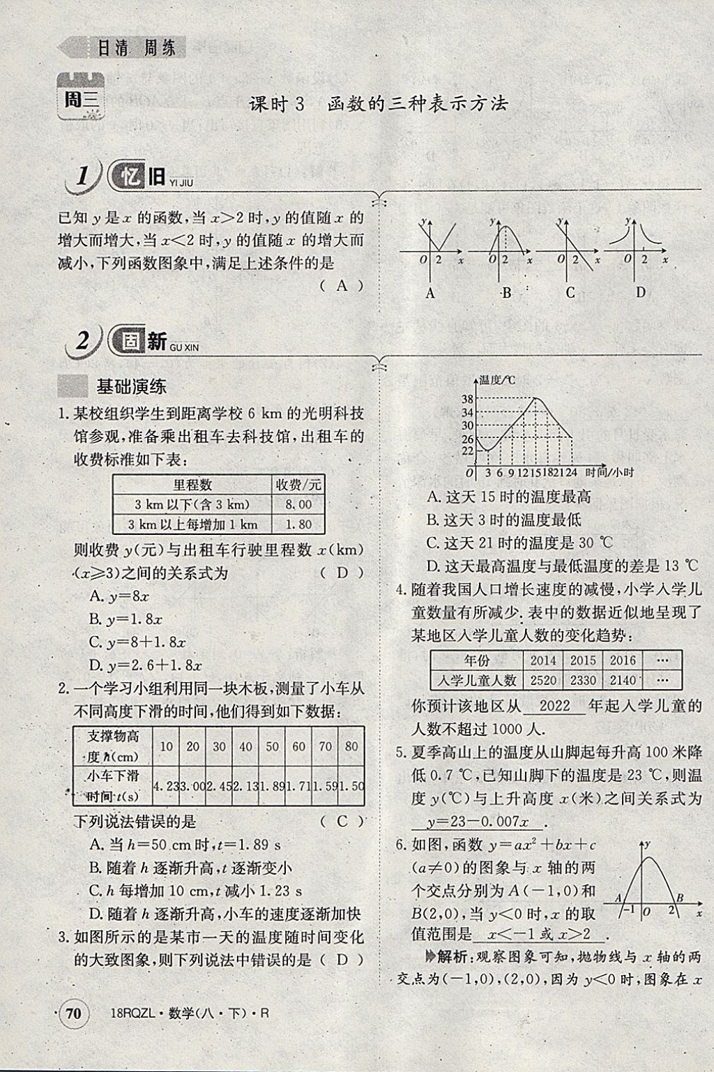 2018年日清周練限時(shí)提升卷八年級(jí)數(shù)學(xué)下冊(cè)人教版 參考答案第73頁