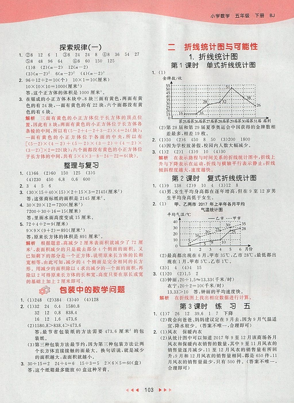 2018年53天天練小學數(shù)學五年級下冊北京版 參考答案第3頁