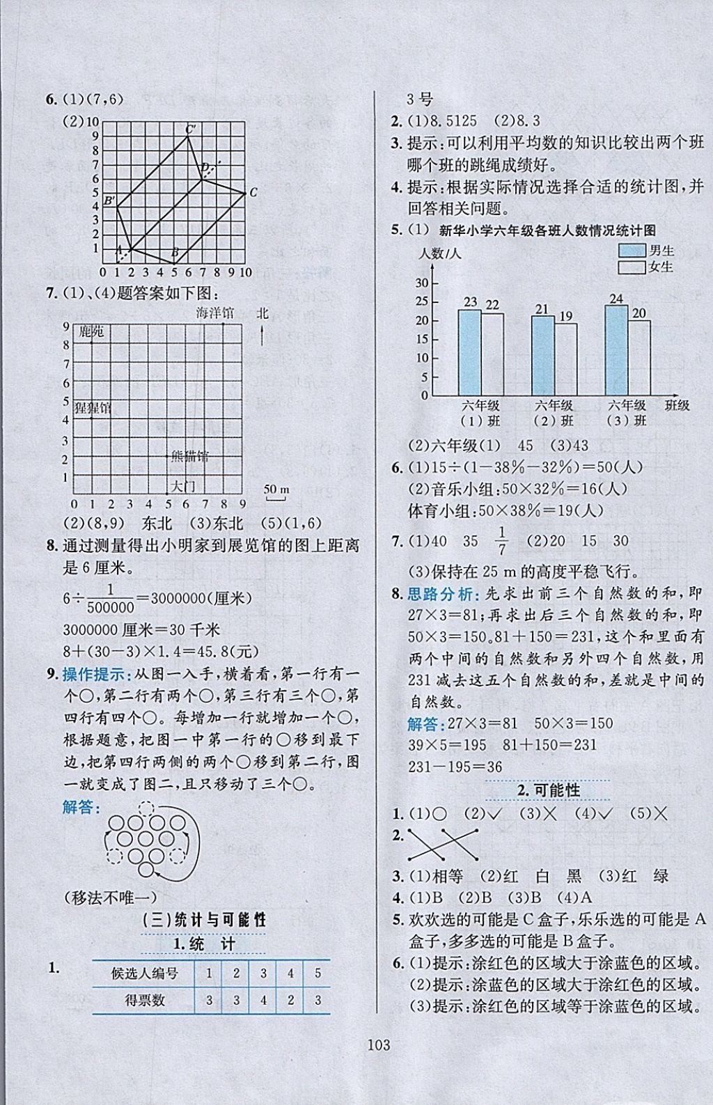 2018年小學(xué)教材全練六年級數(shù)學(xué)下冊北京版 參考答案第15頁