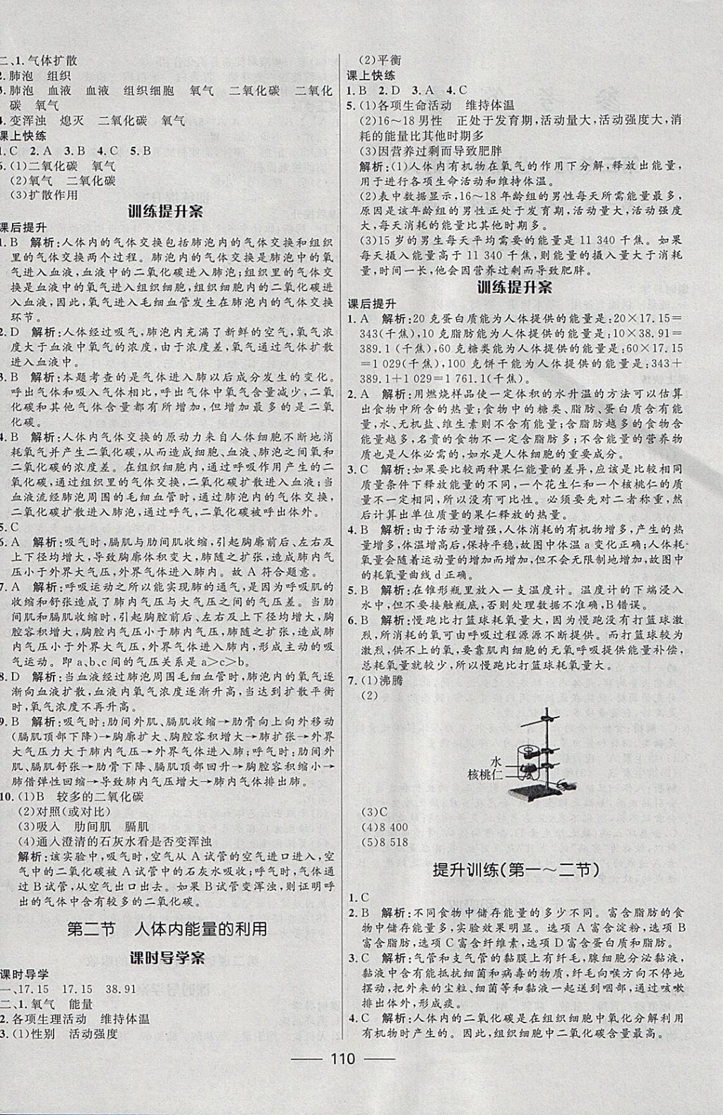 2018年奪冠百分百新導學課時練七年級生物下冊濟南版 參考答案第4頁