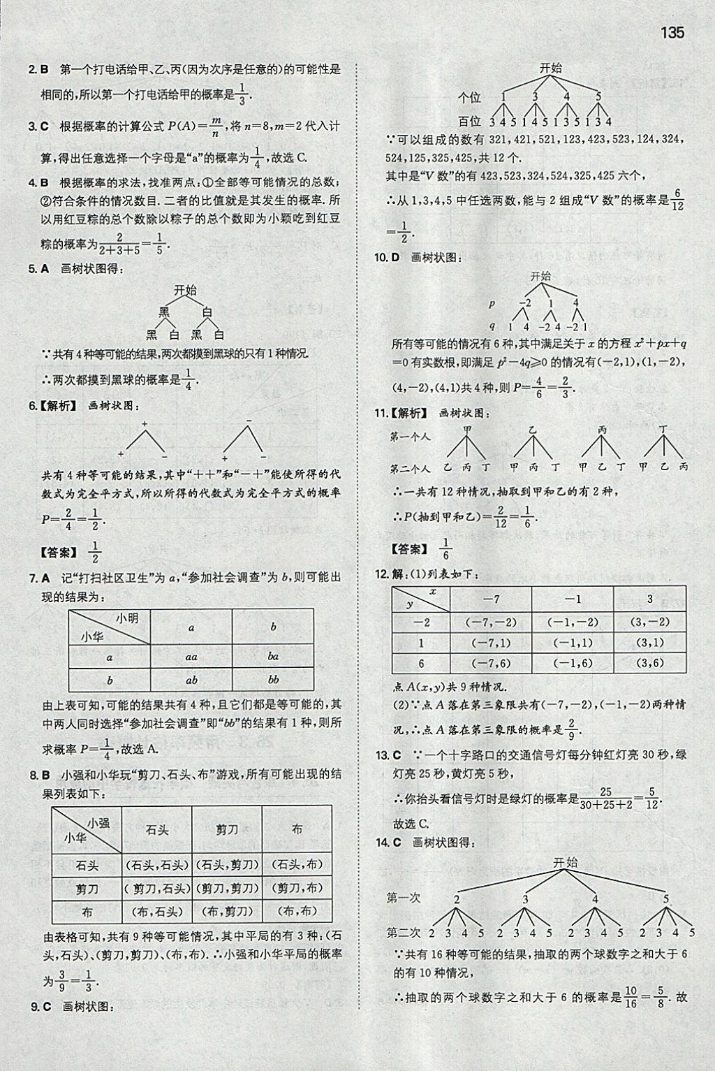 2018年一本初中數(shù)學(xué)九年級下冊滬科版 參考答案第34頁