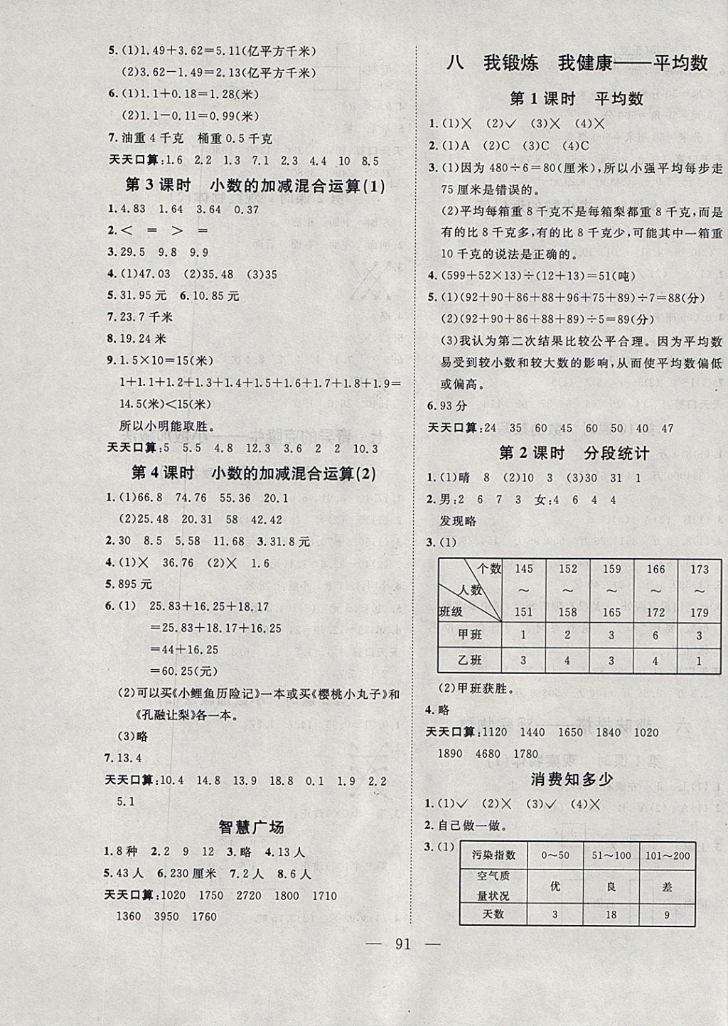 2018年小超人創(chuàng)新課堂四年級數(shù)學下冊青島版 參考答案第7頁