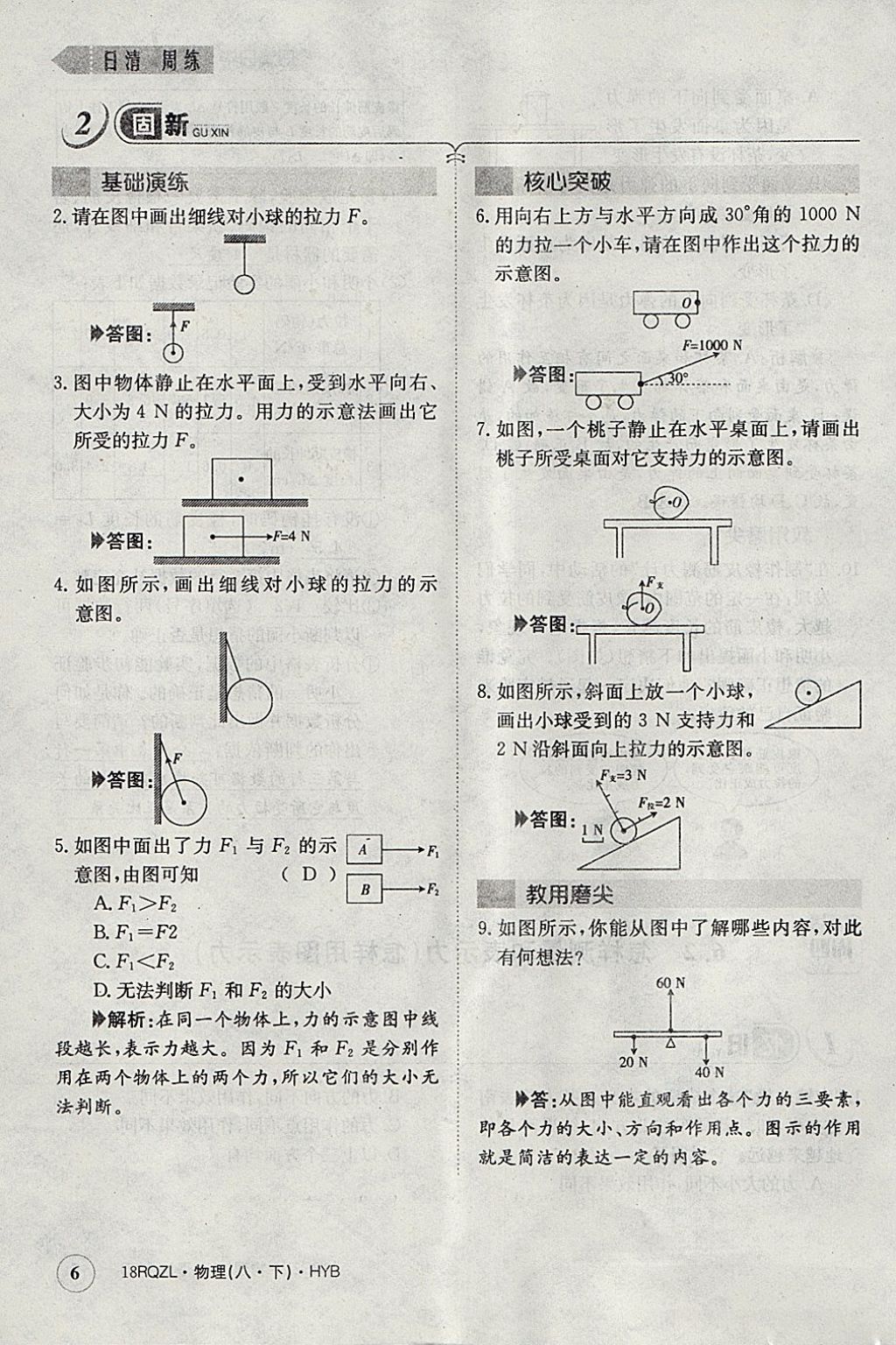 2018年日清周練限時(shí)提升卷八年級(jí)物理下冊(cè)滬粵版 參考答案第99頁(yè)