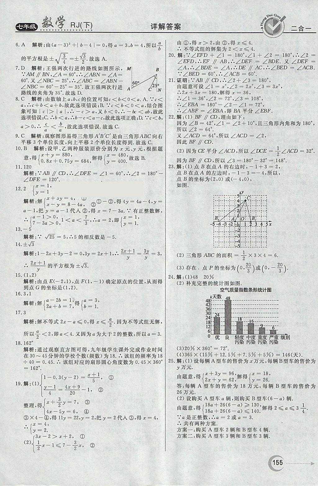 2018年紅對勾45分鐘作業(yè)與單元評估七年級數(shù)學(xué)下冊人教版 參考答案第39頁