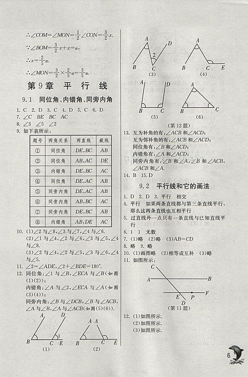 2018年實驗班提優(yōu)訓(xùn)練七年級數(shù)學(xué)下冊青島版 參考答案第6頁