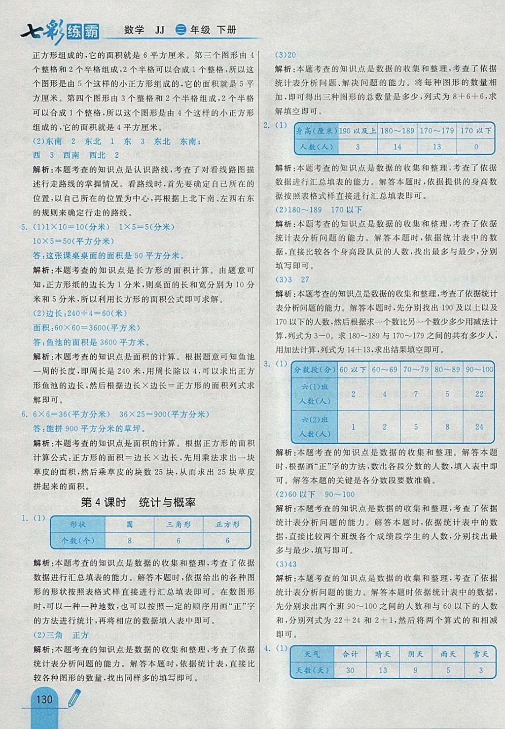 2018年七彩練霸三年級數(shù)學(xué)下冊冀教版 參考答案第46頁