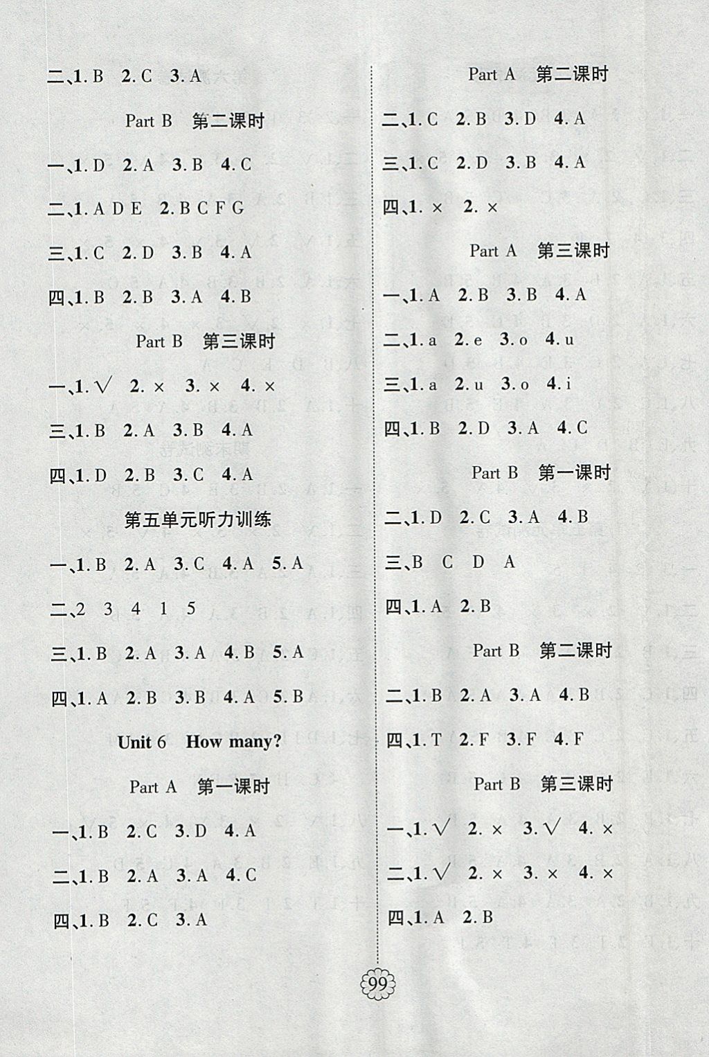 2018年暢優(yōu)新課堂三年級(jí)英語(yǔ)下冊(cè)人教PEP版 參考答案第5頁(yè)