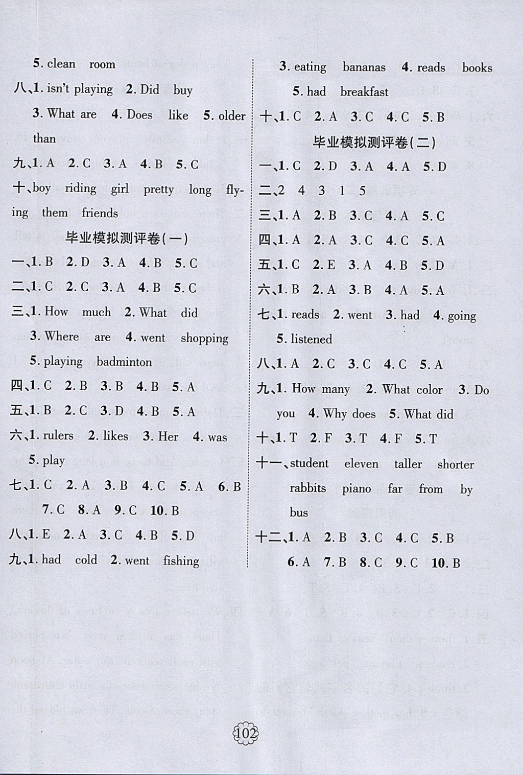 2018年暢優(yōu)新課堂六年級英語下冊人教PEP版 參考答案第8頁