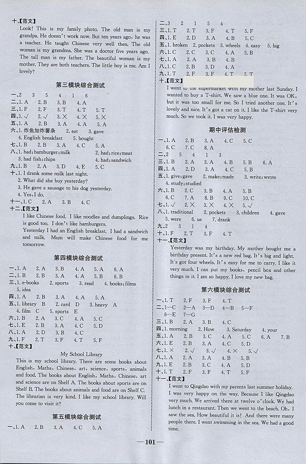 2018年世紀(jì)金榜金榜小博士五年級(jí)英語(yǔ)下冊(cè)外研版三起 參考答案第7頁(yè)