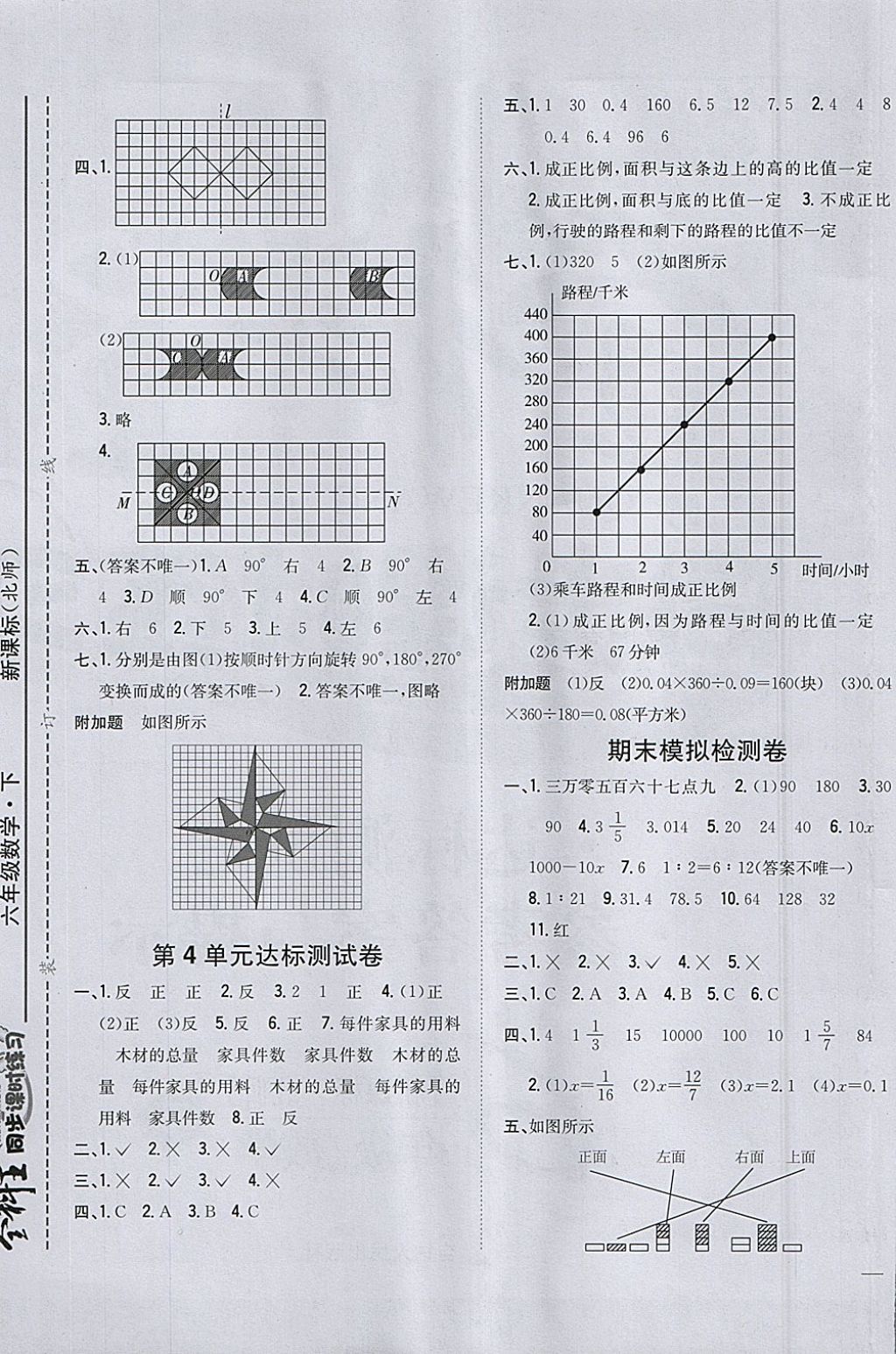 2018年全科王同步课时练习六年级数学下册北师大版 参考答案第13页