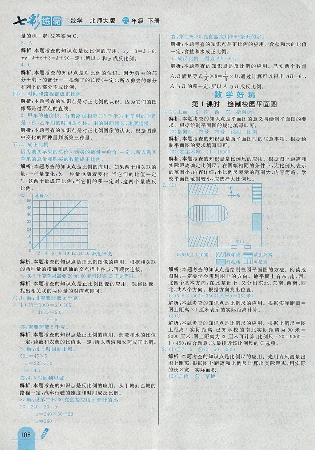 2018年七彩練霸六年級數(shù)學下冊北師大版 參考答案第20頁