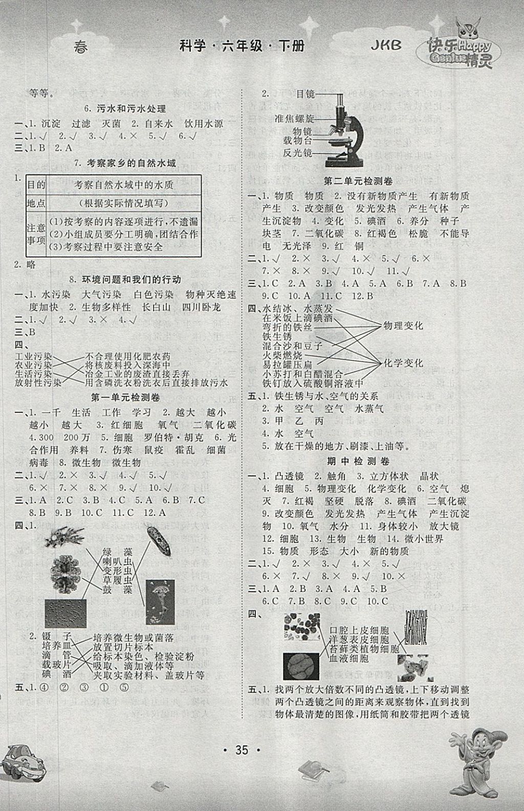 2018年名校作業(yè)本六年級科學(xué)下冊教科版 參考答案第3頁