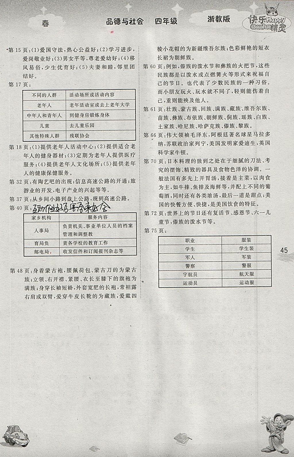 2018年名校作業(yè)本四年級(jí)品德與社會(huì)下冊(cè)浙教版 參考答案第6頁