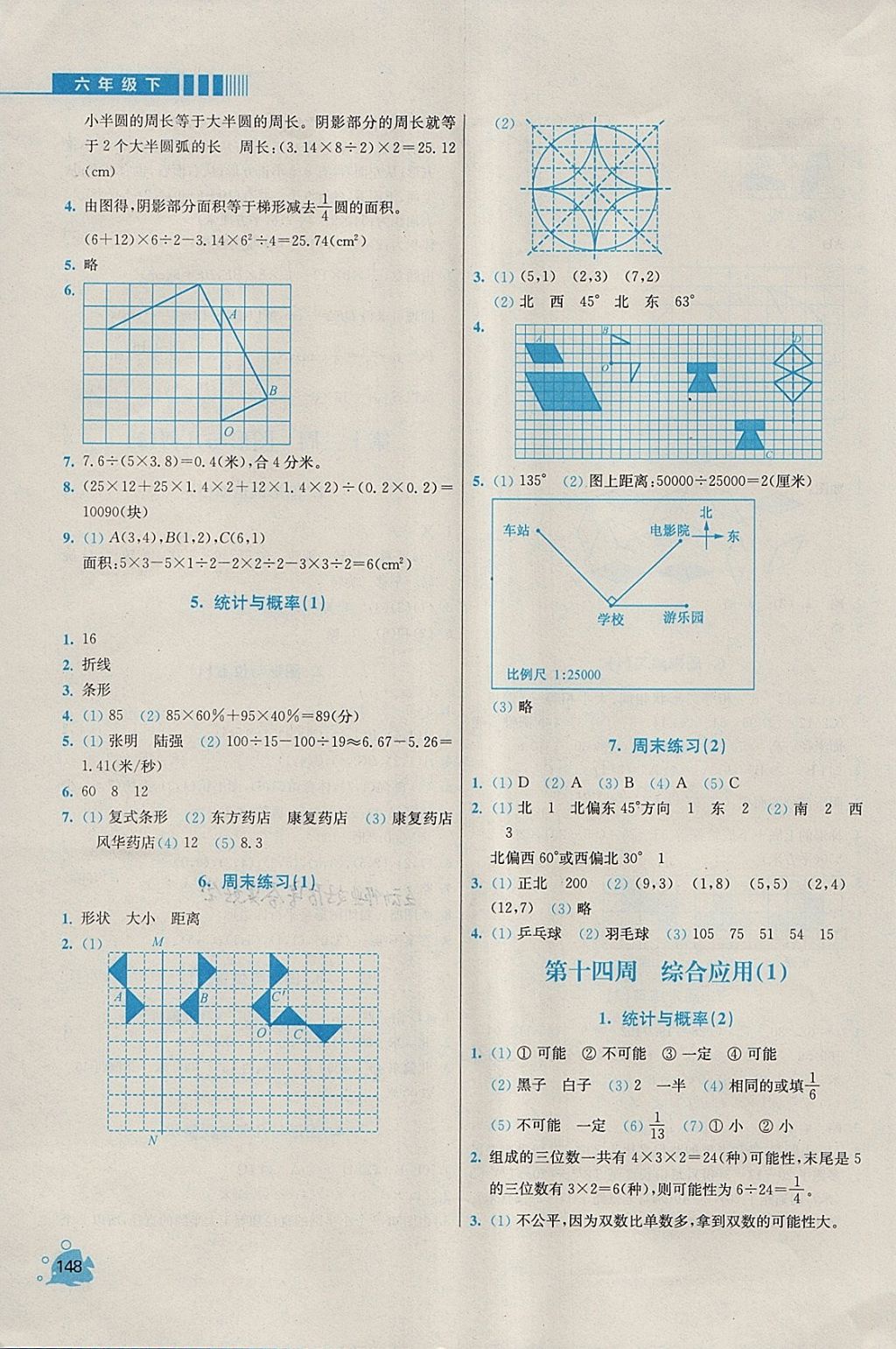 2018年小学同步奥数天天练六年级下册人教版 参考答案第16页