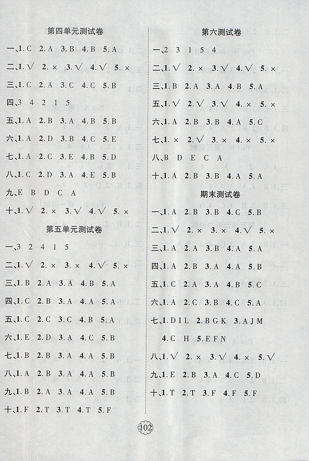 2018年暢優(yōu)新課堂三年級英語下冊人教PEP版 參考答案第8頁