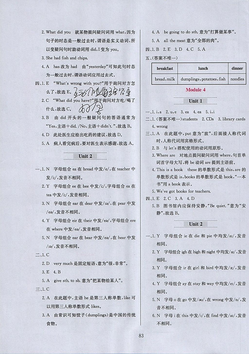 2018年小學(xué)教材全練五年級(jí)英語下冊(cè)外研版三起 參考答案第7頁