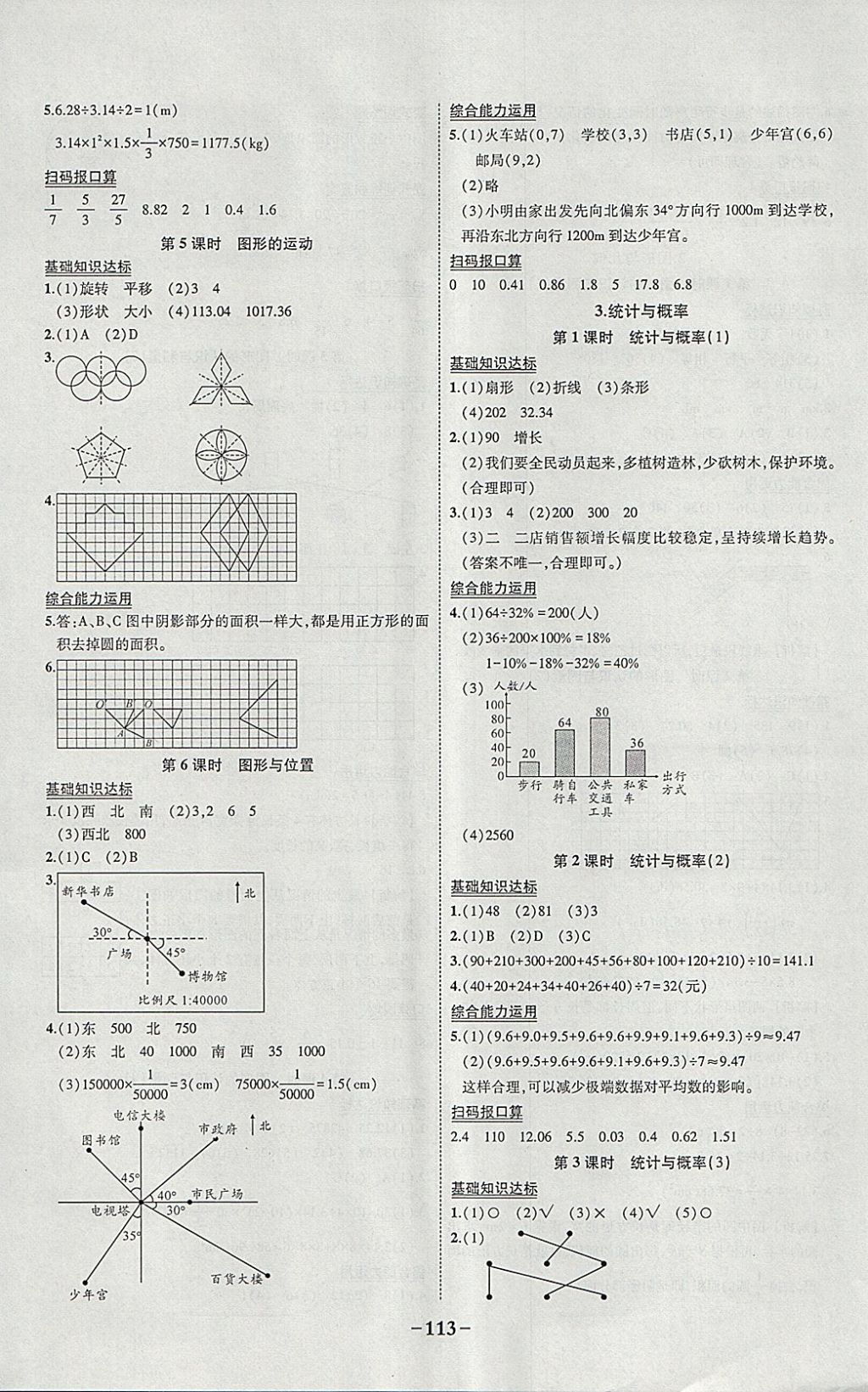 2018年黄冈状元成才路状元作业本六年级数学下册人教版 参考答案第15页