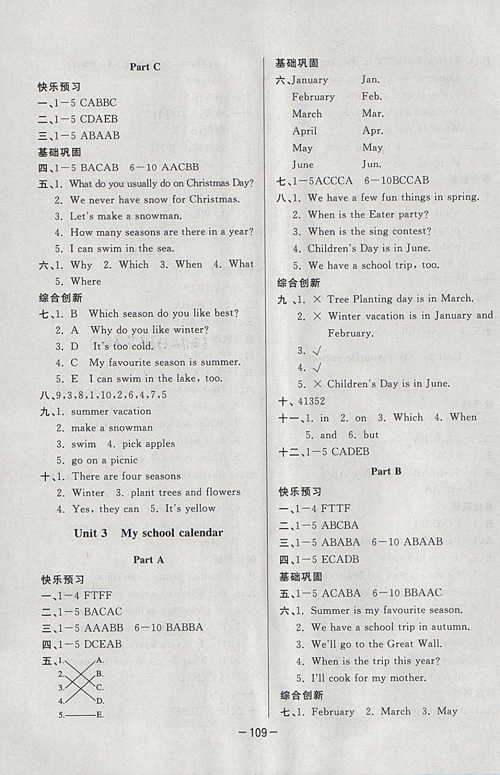 2018年A加優(yōu)化作業(yè)本五年級(jí)英語(yǔ)下冊(cè)人教版 參考答案第3頁(yè)