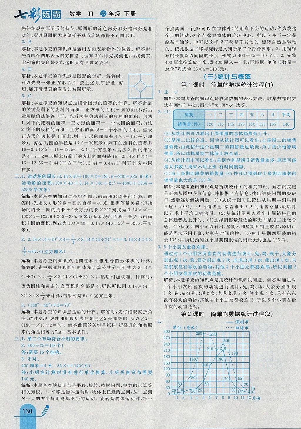 2018年七彩練霸六年級數(shù)學(xué)下冊冀教版 參考答案第42頁