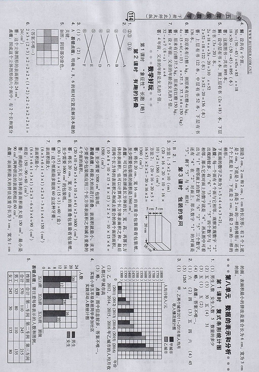 2018年綜合應(yīng)用創(chuàng)新題典中點(diǎn)五年級(jí)數(shù)學(xué)下冊(cè)北師大版 參考答案第18頁(yè)