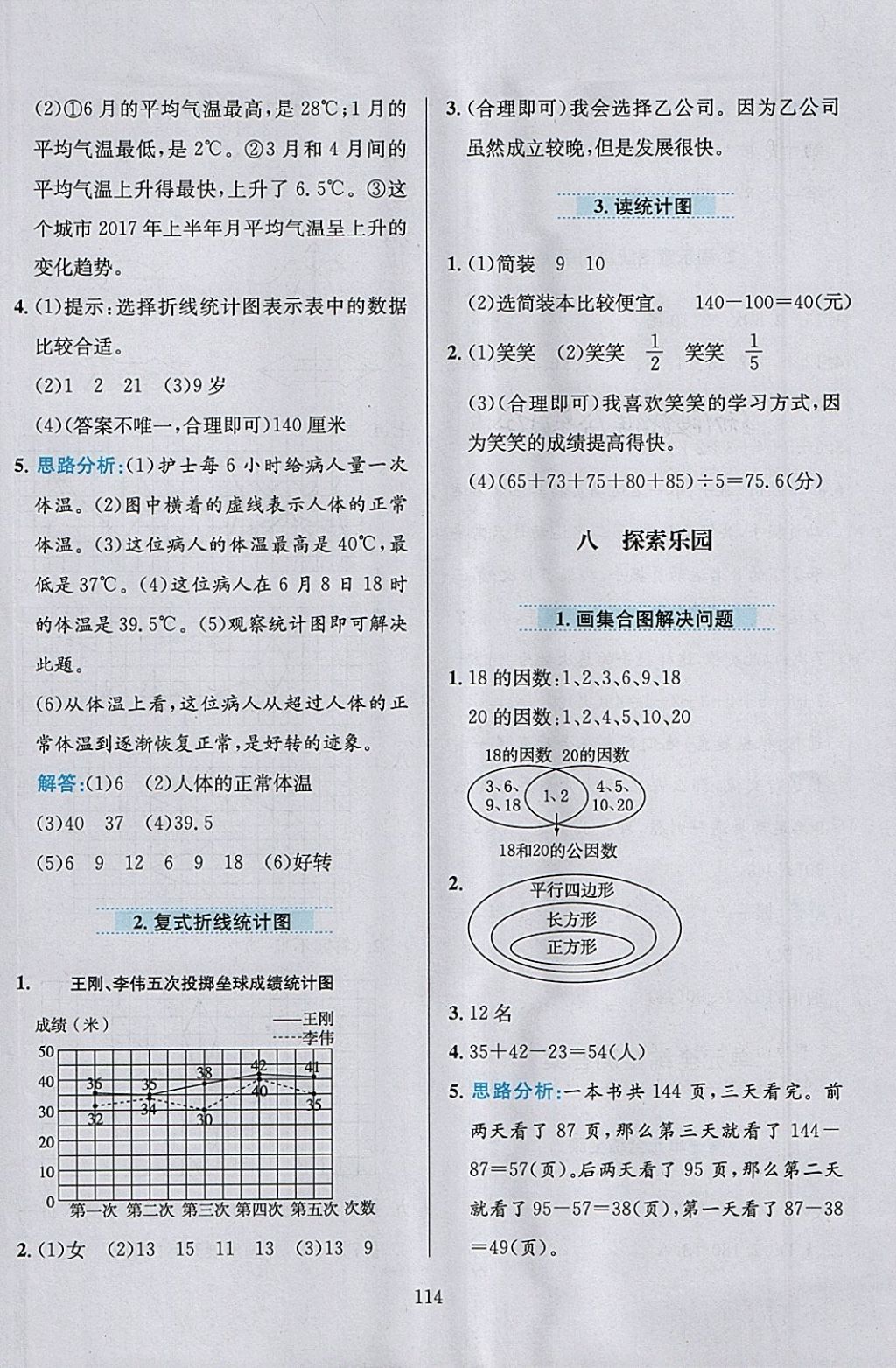 2018年小學(xué)教材全練五年級數(shù)學(xué)下冊冀教版 參考答案第15頁