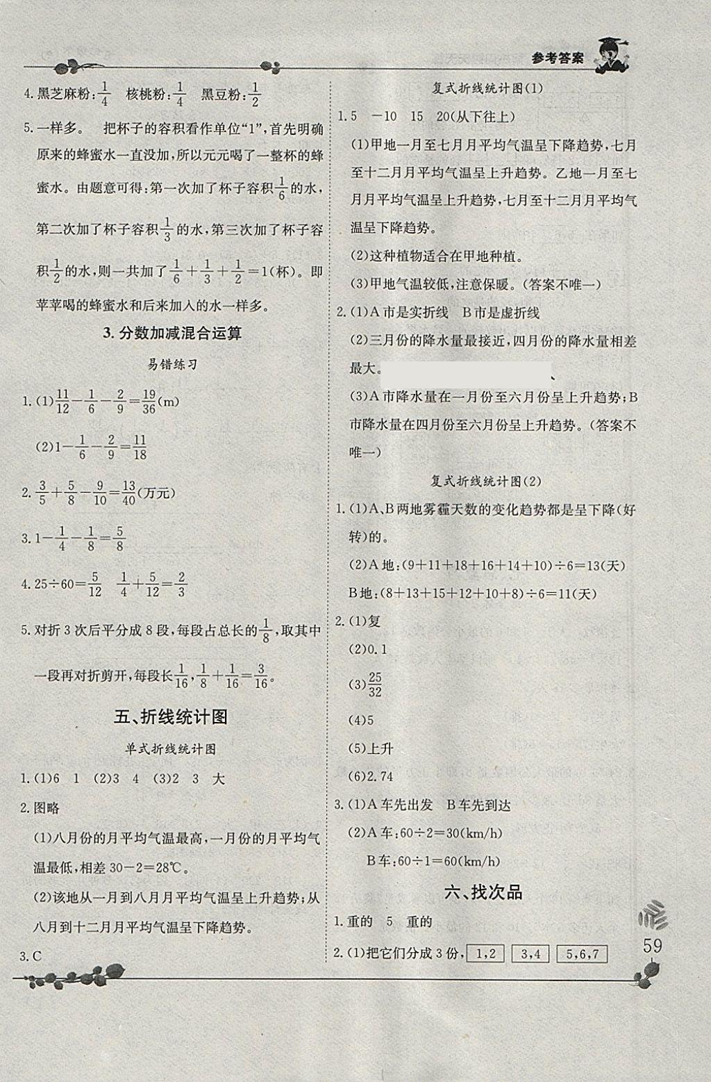 2018年黃岡小狀元解決問題天天練五年級(jí)下冊人教版 參考答案第9頁