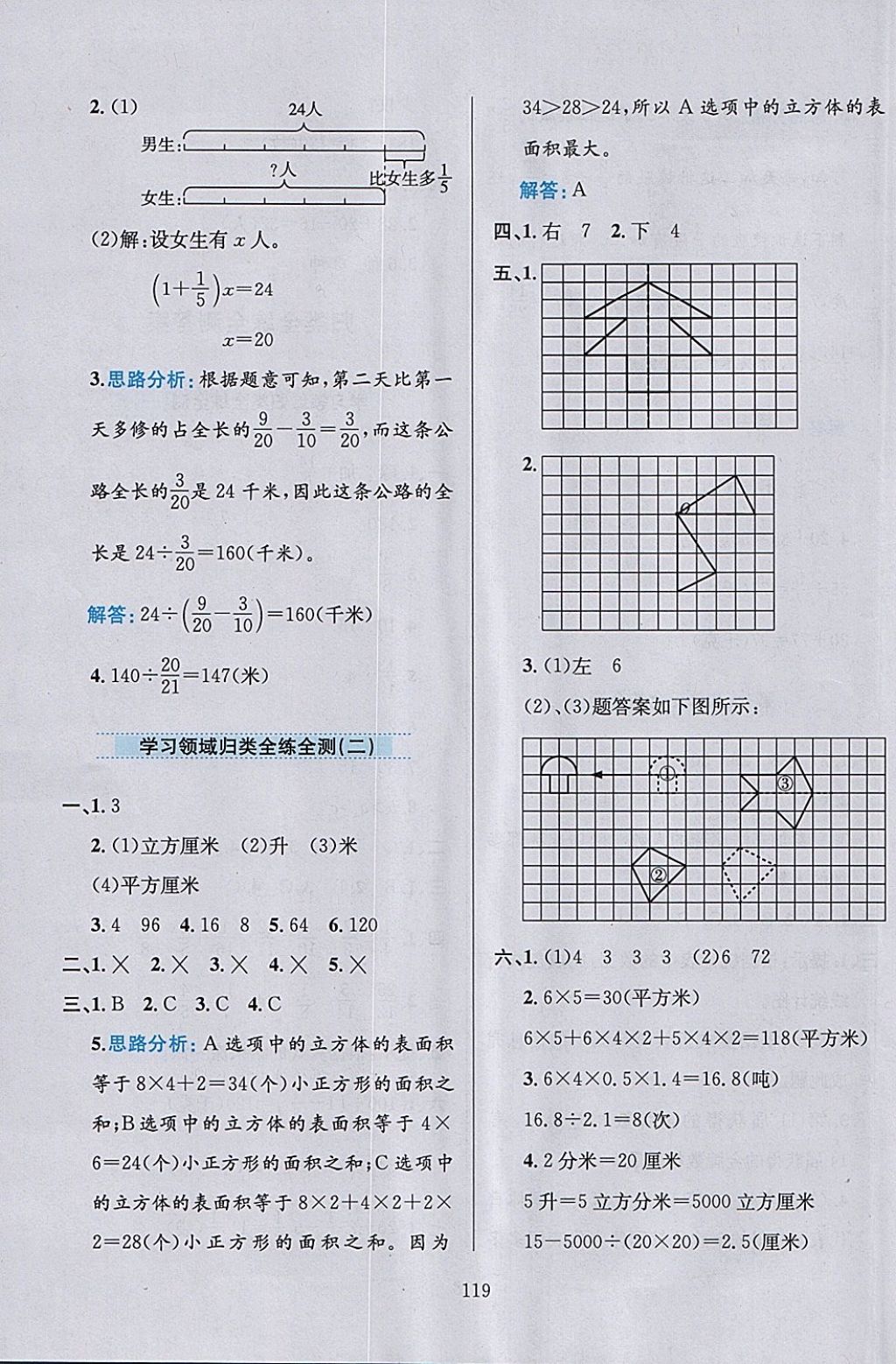 2018年小學(xué)教材全練五年級(jí)數(shù)學(xué)下冊(cè)冀教版 參考答案第20頁