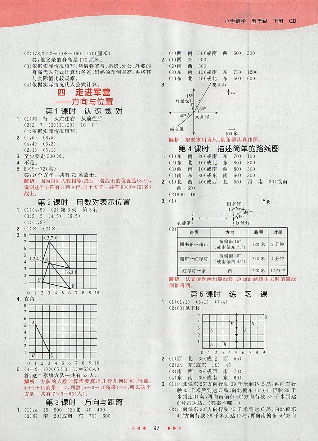 2018年53天天練小學(xué)數(shù)學(xué)五年級(jí)下冊(cè)青島版 參考答案第5頁(yè)