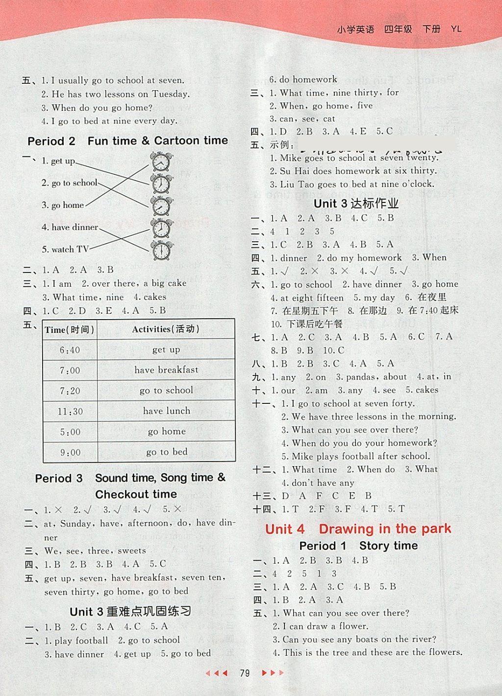 2018年53天天練小學(xué)英語(yǔ)四年級(jí)下冊(cè)譯林版 參考答案第3頁(yè)