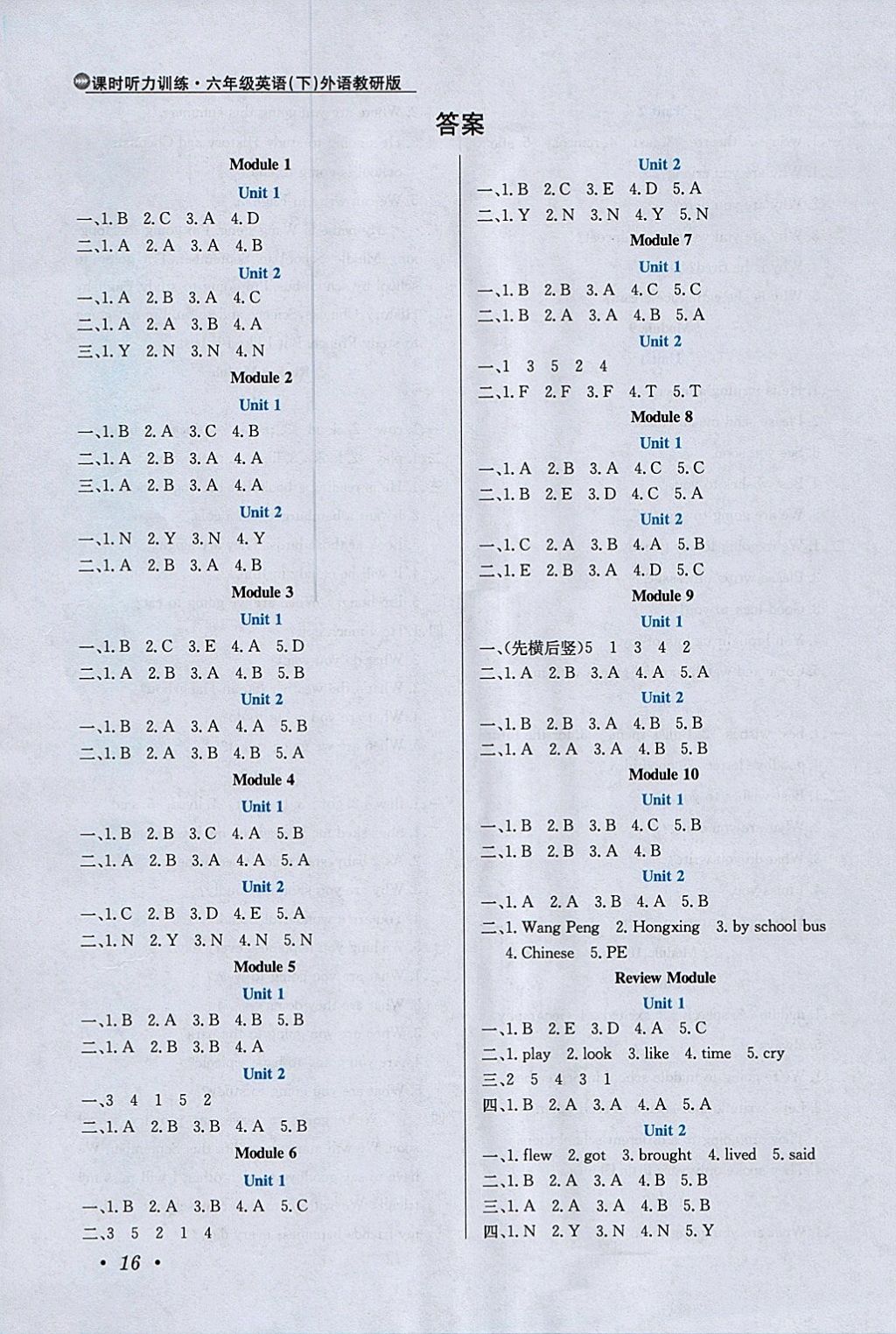 2018年小學(xué)教材全練六年級(jí)英語(yǔ)下冊(cè)外研版三起 參考答案第28頁(yè)