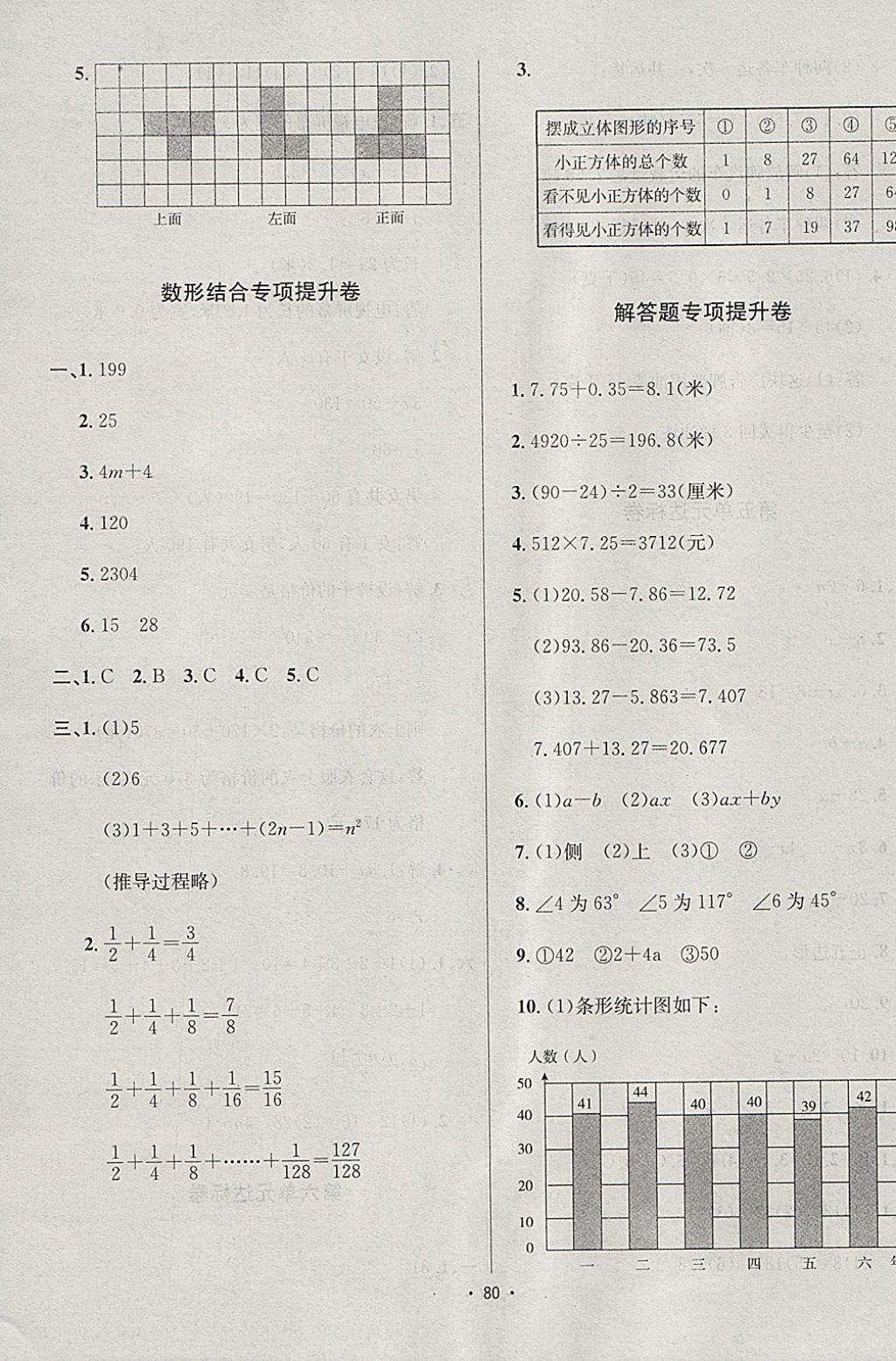 2018年單元達標卷四年級數(shù)學下冊北師大版海南出版社 參考答案第8頁