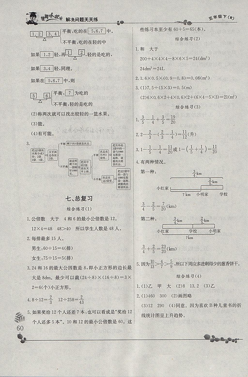 2018年黃岡小狀元解決問題天天練五年級(jí)下冊(cè)人教版 參考答案第10頁