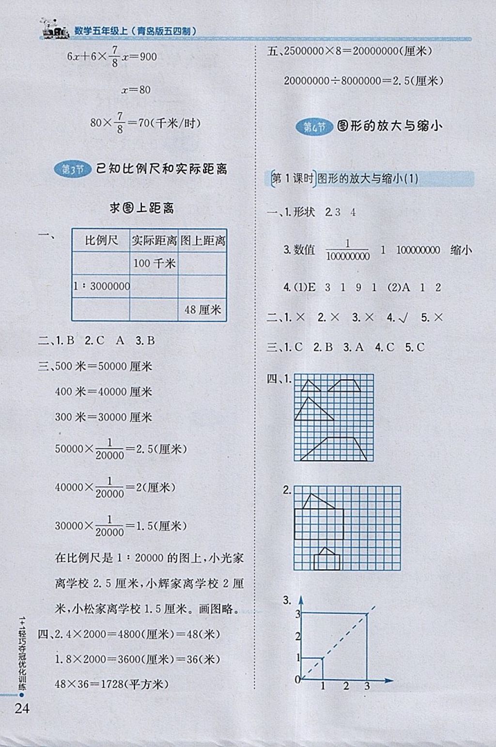 2018年1加1輕巧奪冠優(yōu)化訓(xùn)練五年級(jí)數(shù)學(xué)下冊(cè)青島版五四制銀版 參考答案第13頁(yè)