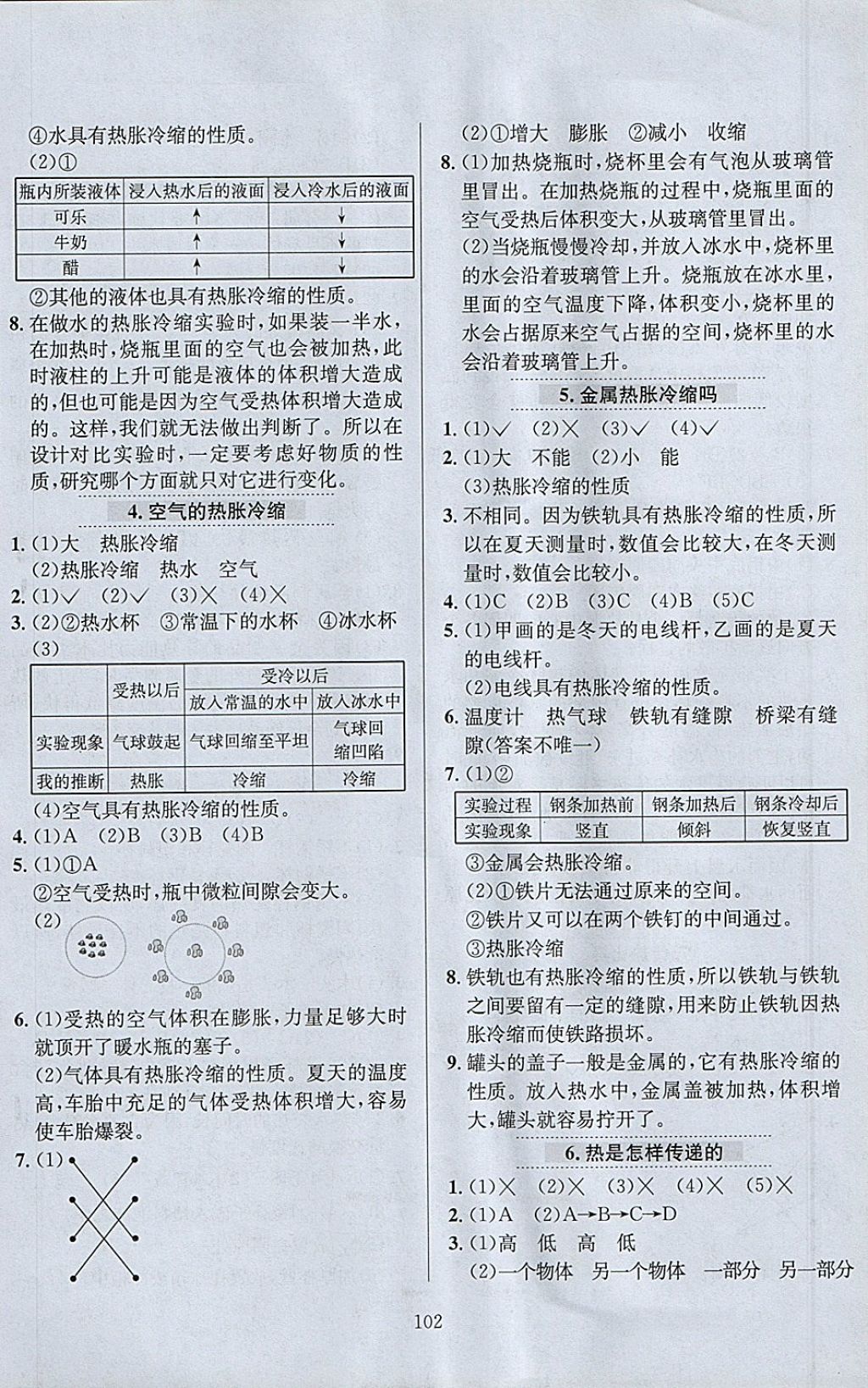 2018年小學教材全練五年級科學下冊教科版 參考答案第6頁