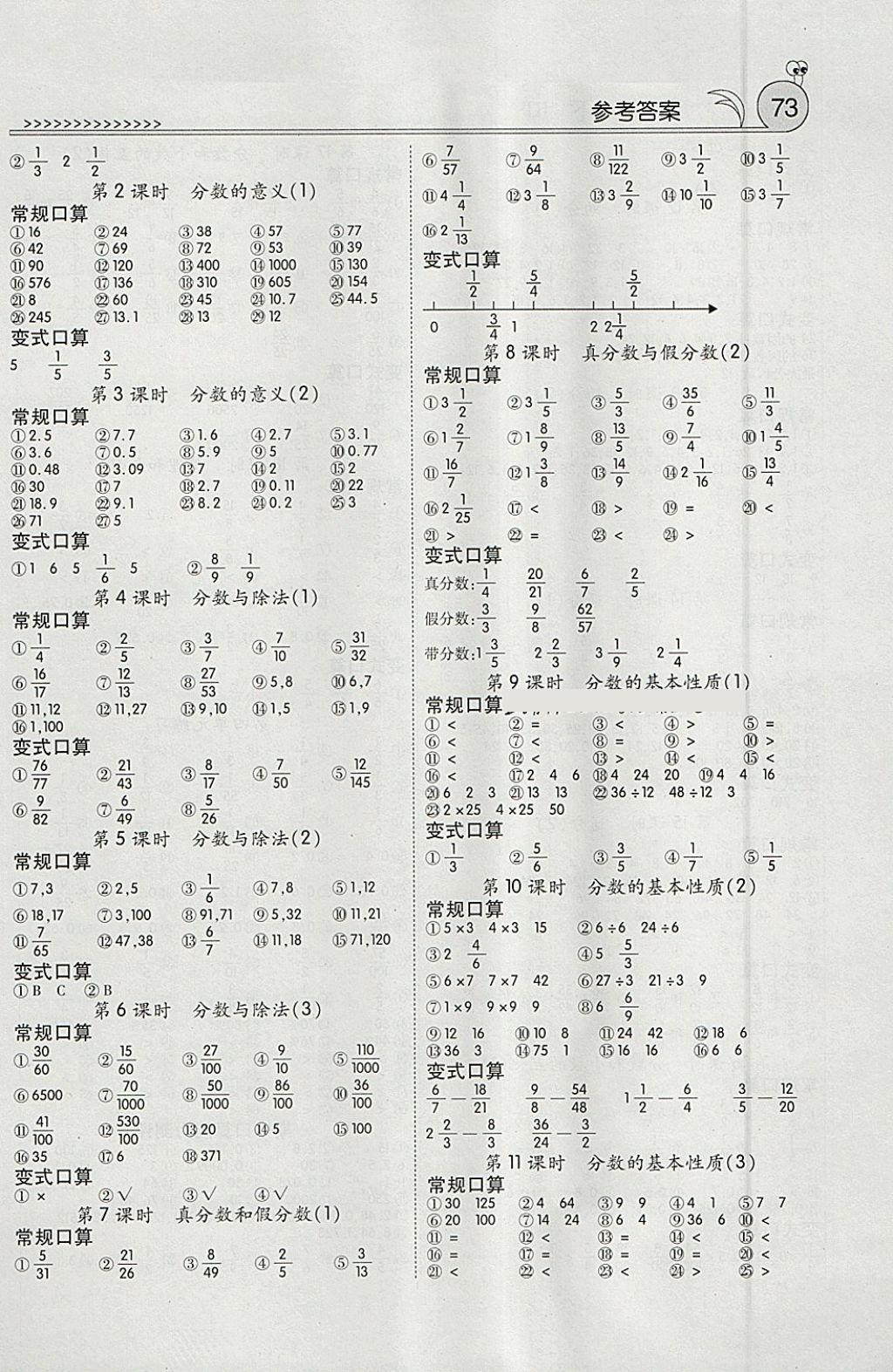 2018年口算100五年級(jí)下冊(cè)人教版 參考答案第3頁(yè)