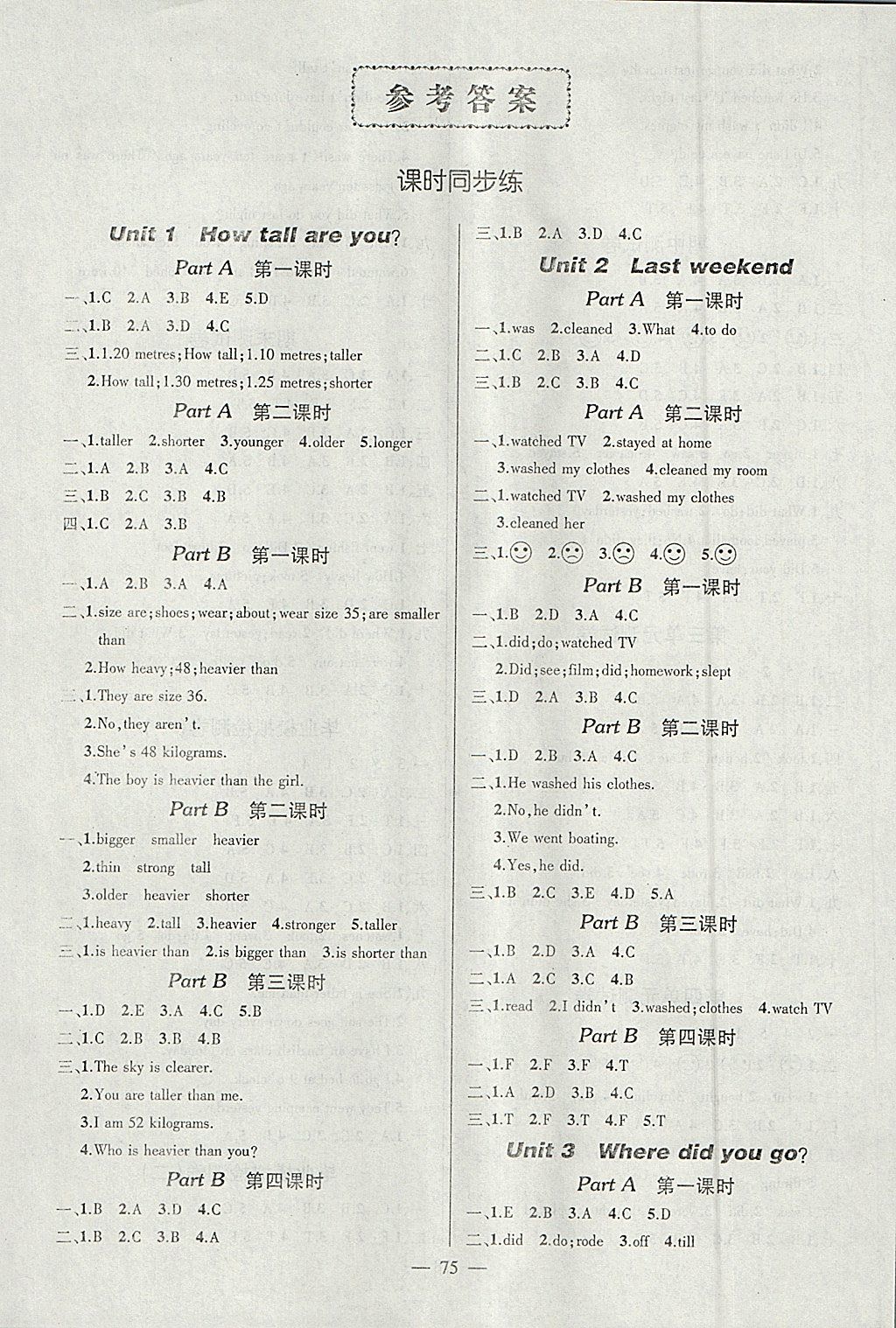 2018年創(chuàng)優(yōu)作業(yè)100分導(dǎo)學(xué)案六年級(jí)英語(yǔ)下冊(cè)人教PEP版 參考答案第1頁(yè)