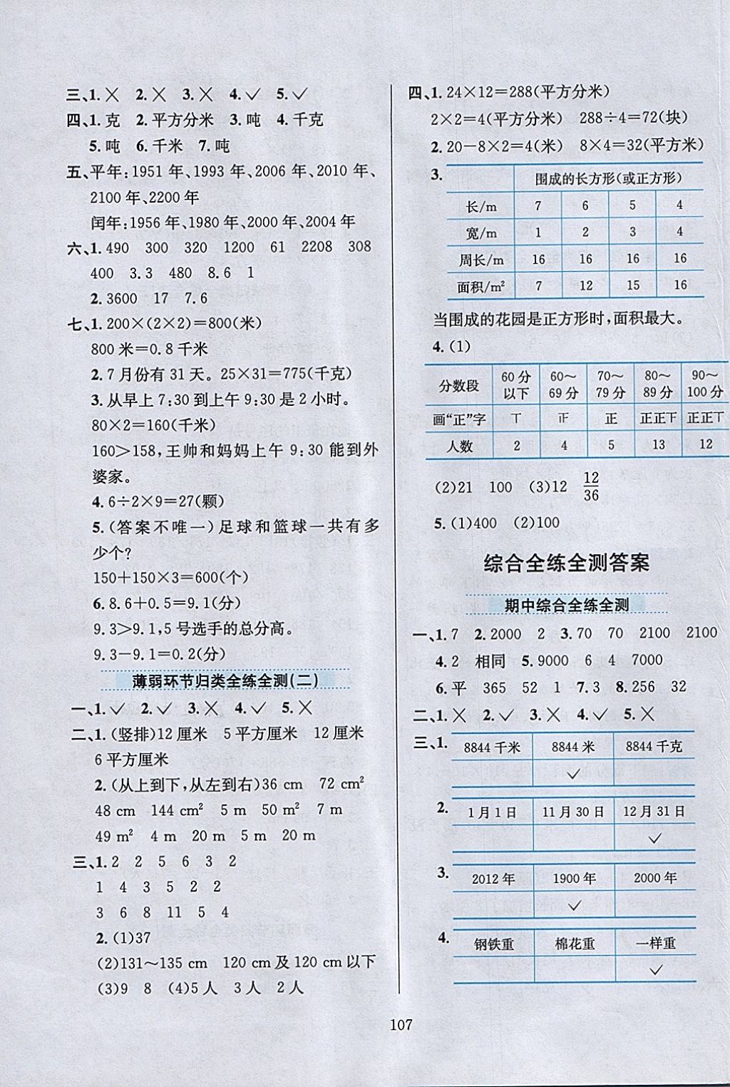 2018年小學(xué)教材全練三年級(jí)數(shù)學(xué)下冊(cè)江蘇版 參考答案第19頁(yè)