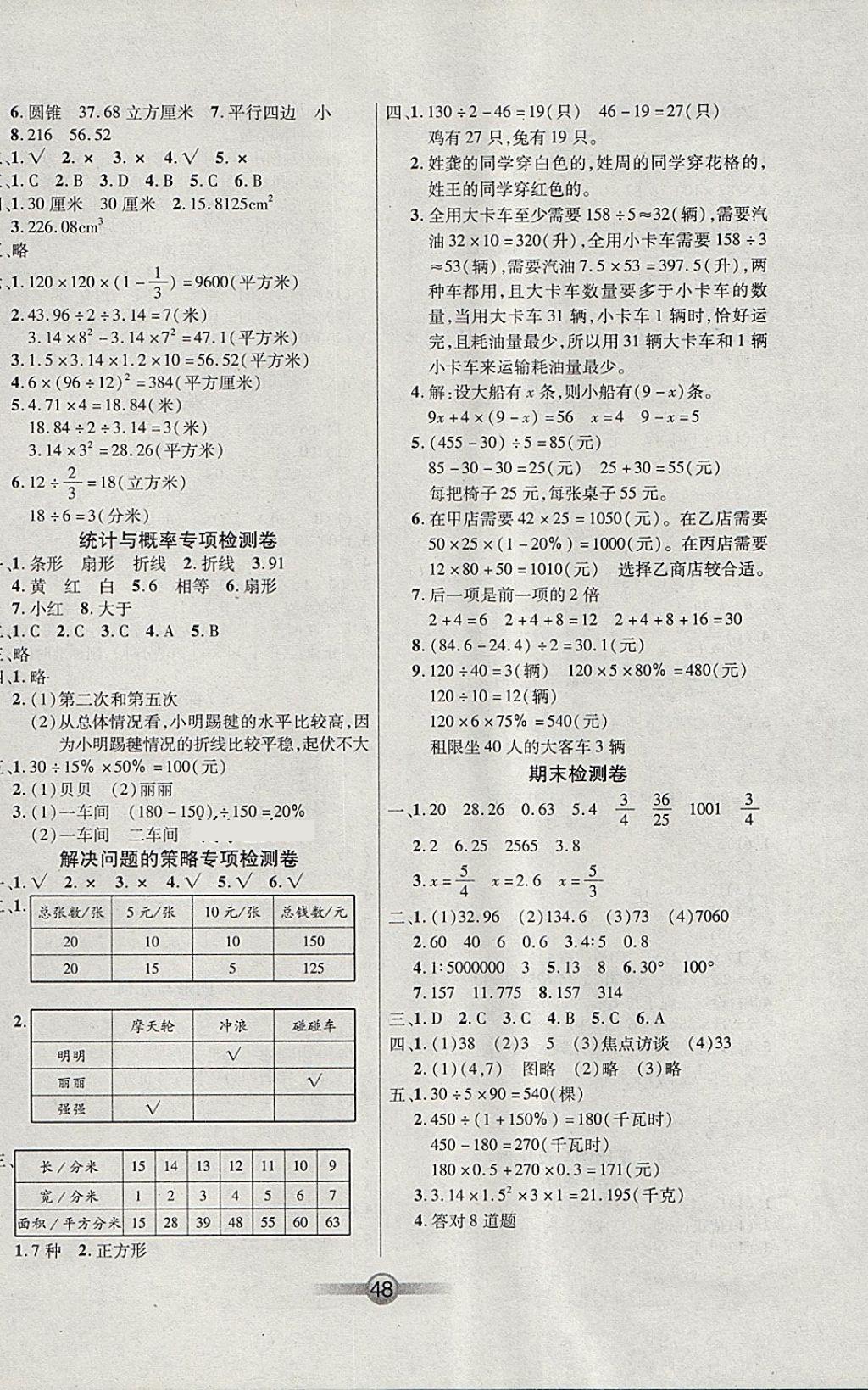 2018年小學(xué)生核心課堂六年級數(shù)學(xué)下冊北師大版 參考答案第8頁