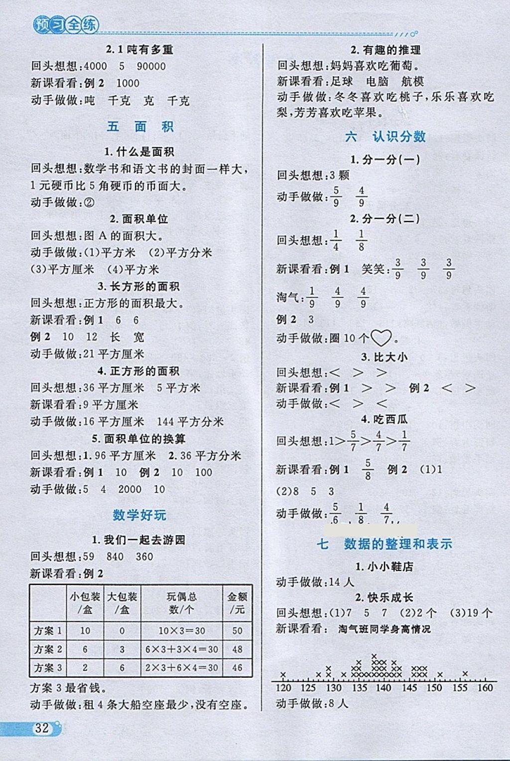 2018年小學(xué)教材全練三年級(jí)數(shù)學(xué)下冊(cè)北師大版 參考答案第22頁(yè)