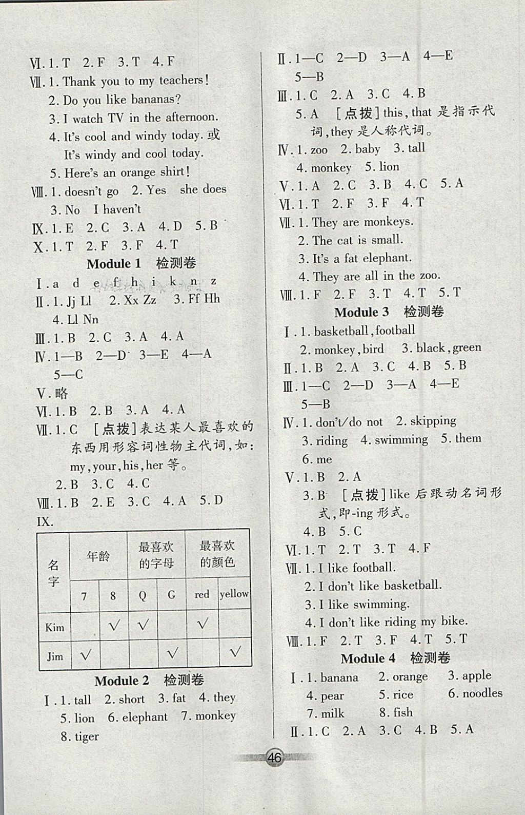 2018年小學(xué)生核心課堂三年級英語下冊外研版三起 參考答案第6頁