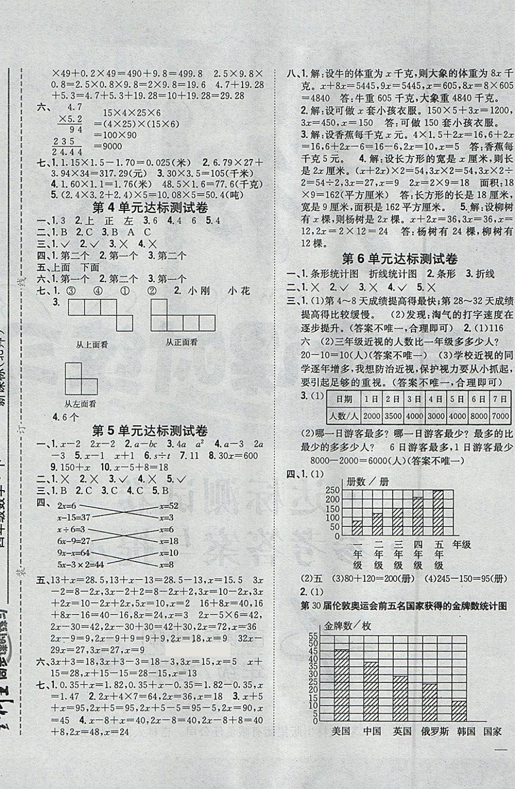 2018年全科王同步課時(shí)練習(xí)四年級(jí)數(shù)學(xué)下冊(cè)北師大版 參考答案第9頁(yè)