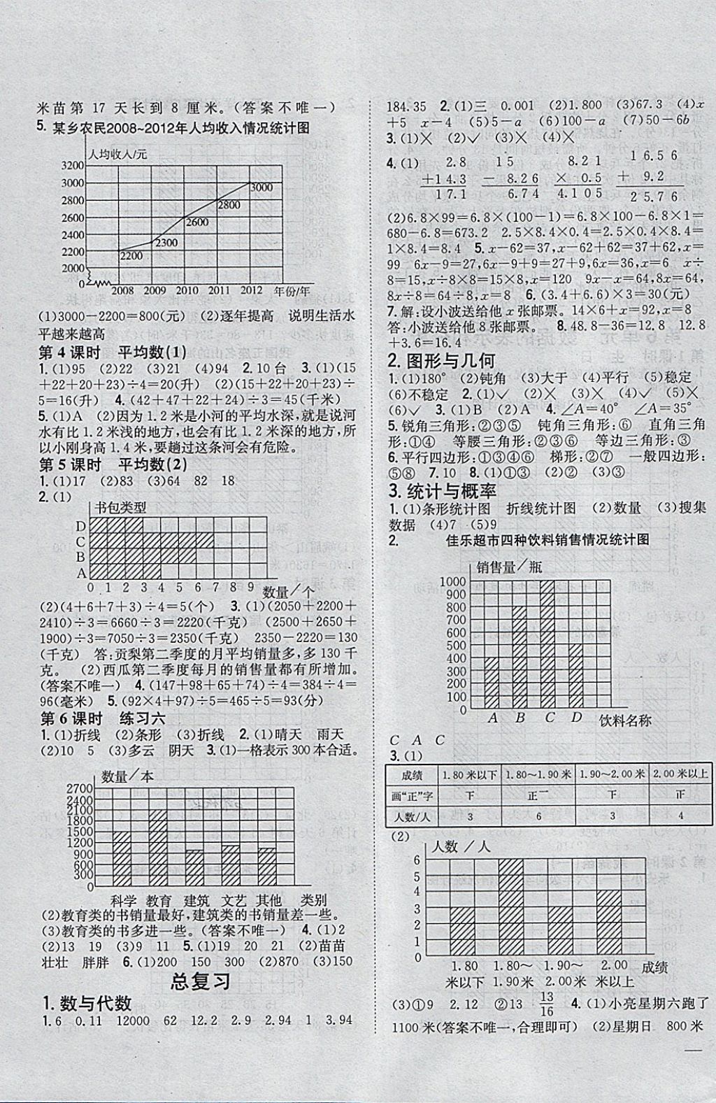 2018年全科王同步課時(shí)練習(xí)四年級(jí)數(shù)學(xué)下冊(cè)北師大版 參考答案第7頁