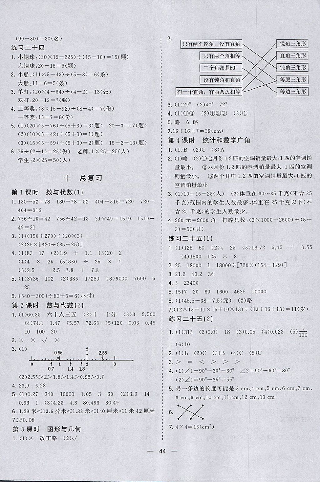 2018年課課優(yōu)課堂小作業(yè)四年級數(shù)學(xué)下冊人教版 參考答案第8頁