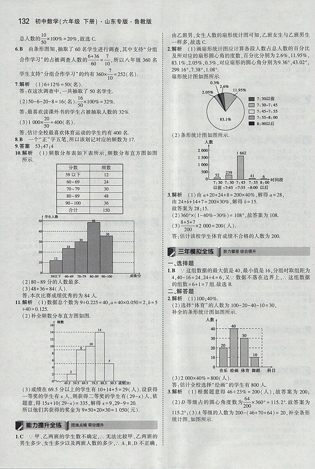 2018年5年中考3年模擬初中數(shù)學(xué)六年級下冊魯教版山東專版 參考答案第27頁